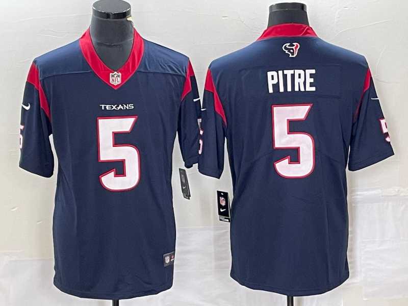 Mens Houston Texans #5 Jalen Pitre Navy Blue 2022 Vapor Untouchable Stitched Nike Limited Jersey->houston texans->NFL Jersey